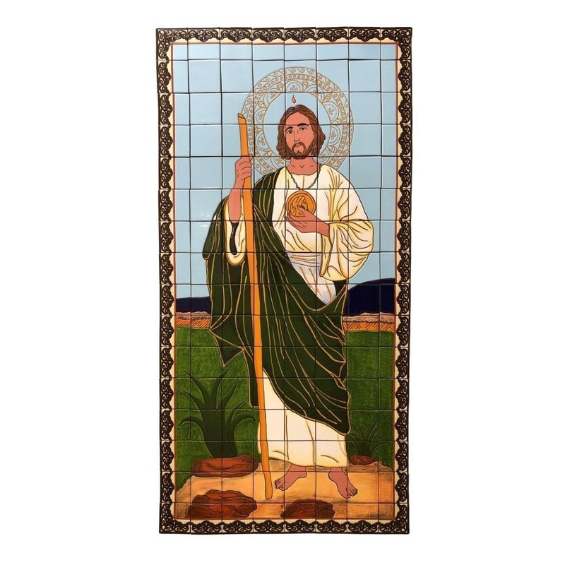 Mural 128pz Azulejo Artesanal Tipo Talavera Relieve #m128-01