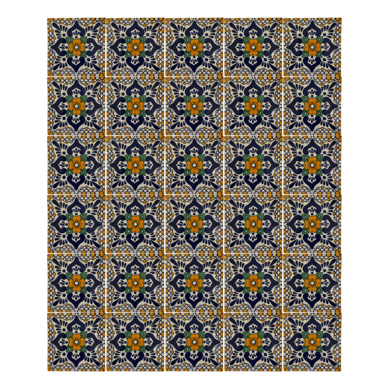 Azulejo 10.5cm Artesanal Tipo Talavera Liso 90pz #acln-37