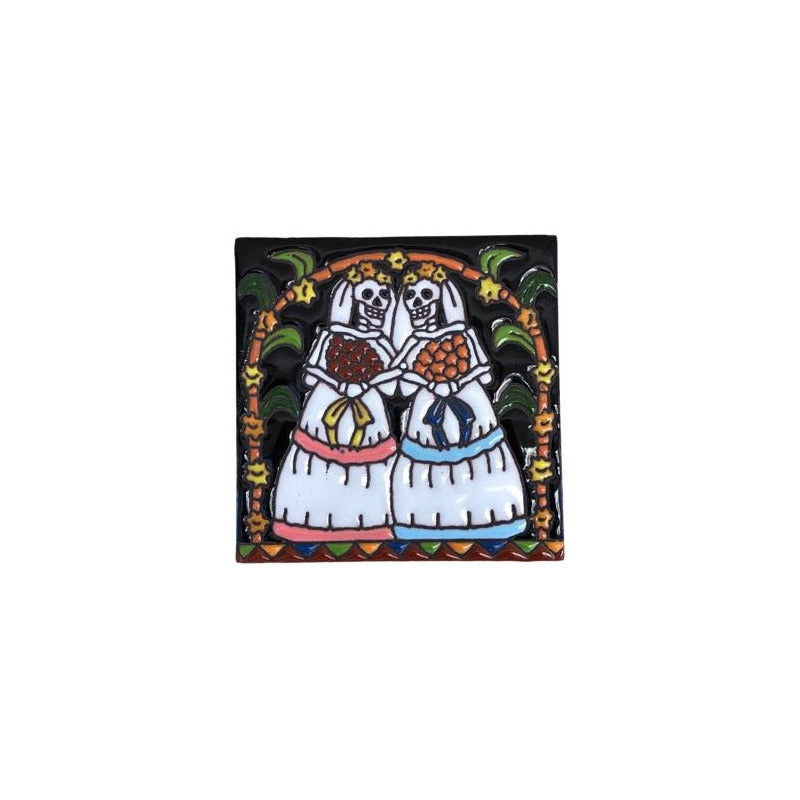 Azulejo 11cm Artesanal Tipo Talavera Relieve 90pz #acre Acre-06
