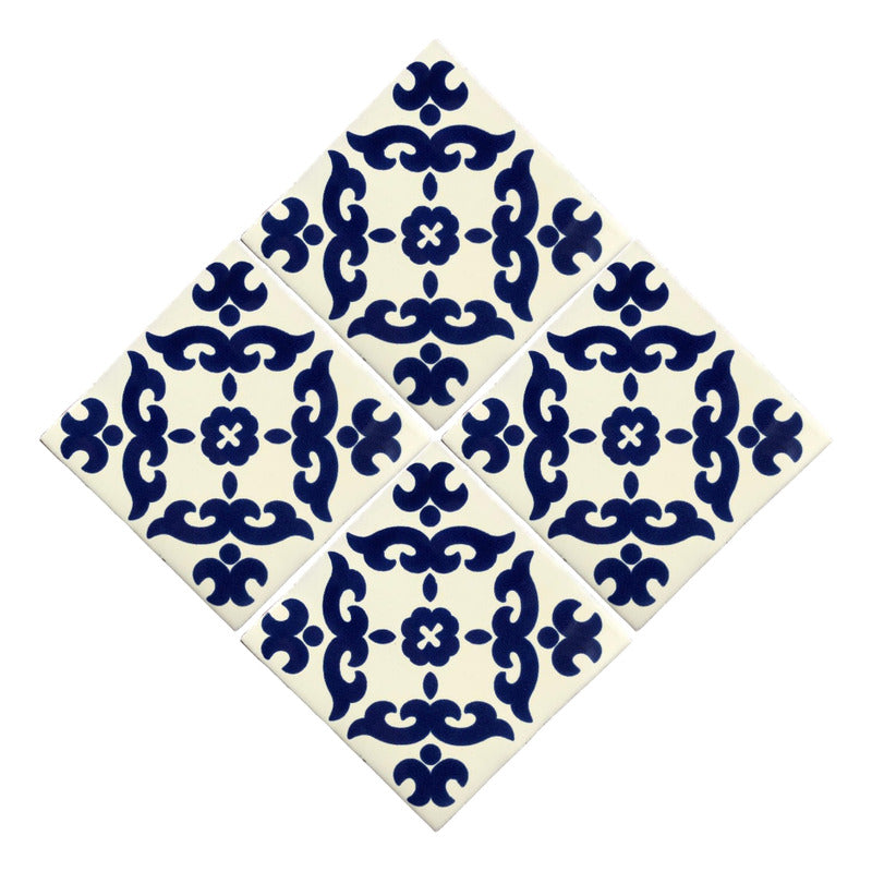 Azulejo 10.5cm Artesanal Talavera Liso 90pz #acls-63