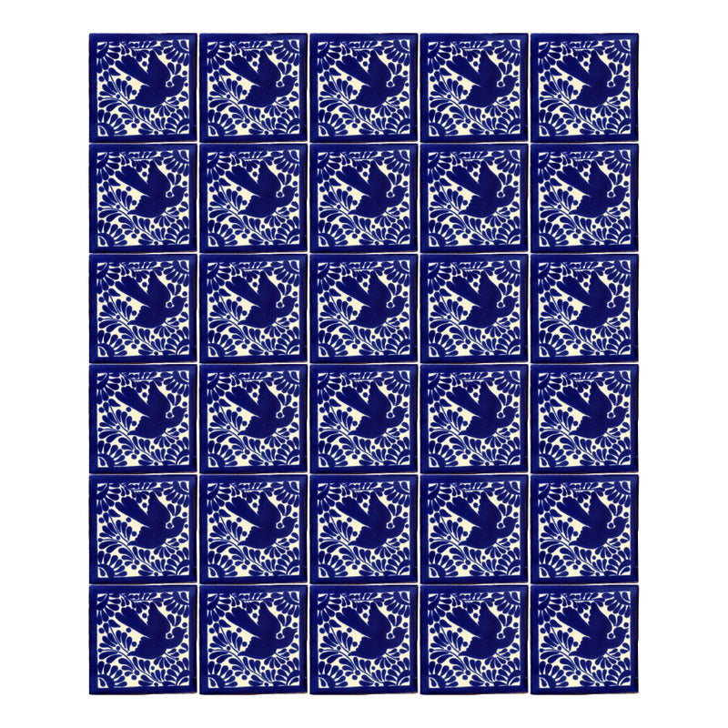 Azulejo 10.5cm Artesanal Talavera Liso 90pz #acls-128