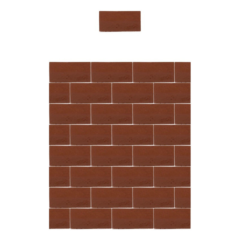 Azulejo 7.5cmx15.5cm Artesanal Talavera Liso 86pz Terracota