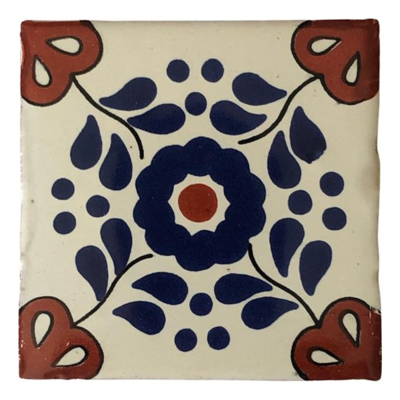 Azulejo Artesanal Tipo Talavera Liso 90pz #acln-33