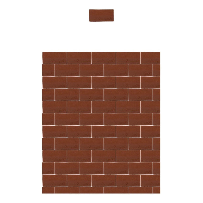 Azulejo 5cmx10cm Artesanal Talavera Liso 200pz Terracota