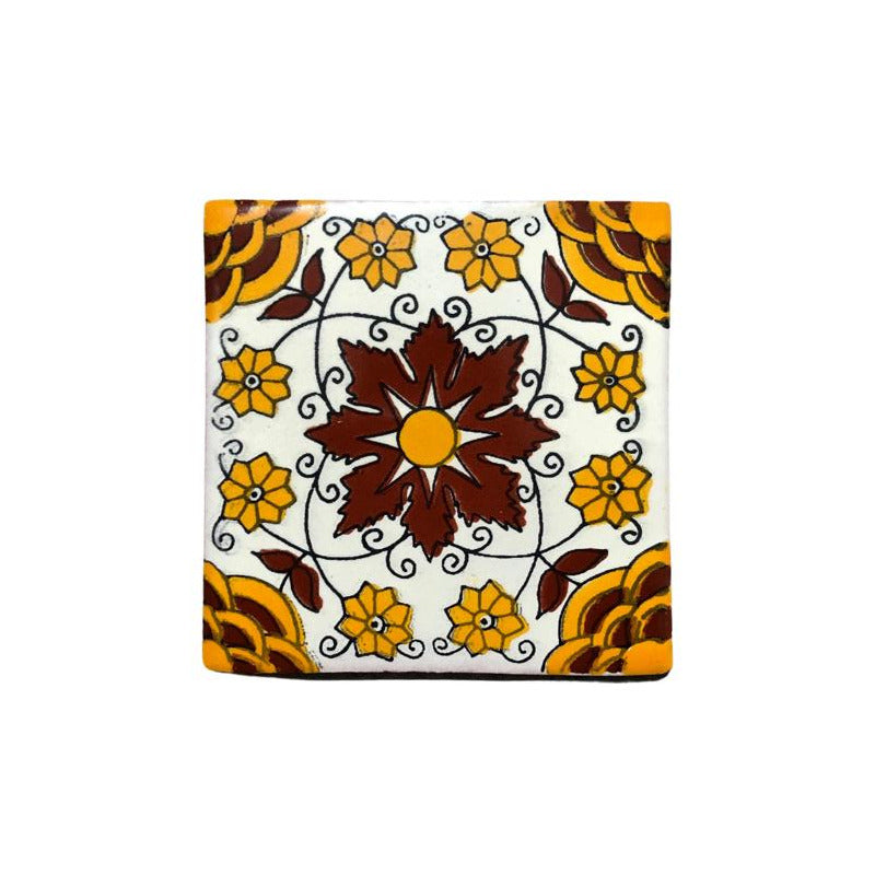 Azulejo 10.5cm Artesanal Tipo Talavera Liso 90pz #acln-56