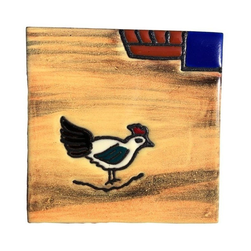 Mural 24pz Azulejo Artesanal Tipo Talavera Relieve #m024-08