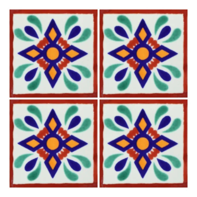 Azulejo Cerámico Artesanal 1m2  Alhambra 17 Blanco