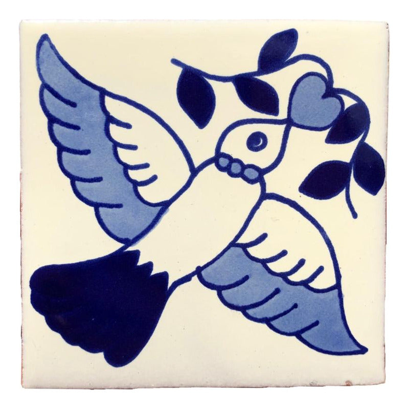 Azulejo 10.5cm Artesanal Talavera Liso 90pz #acls-139