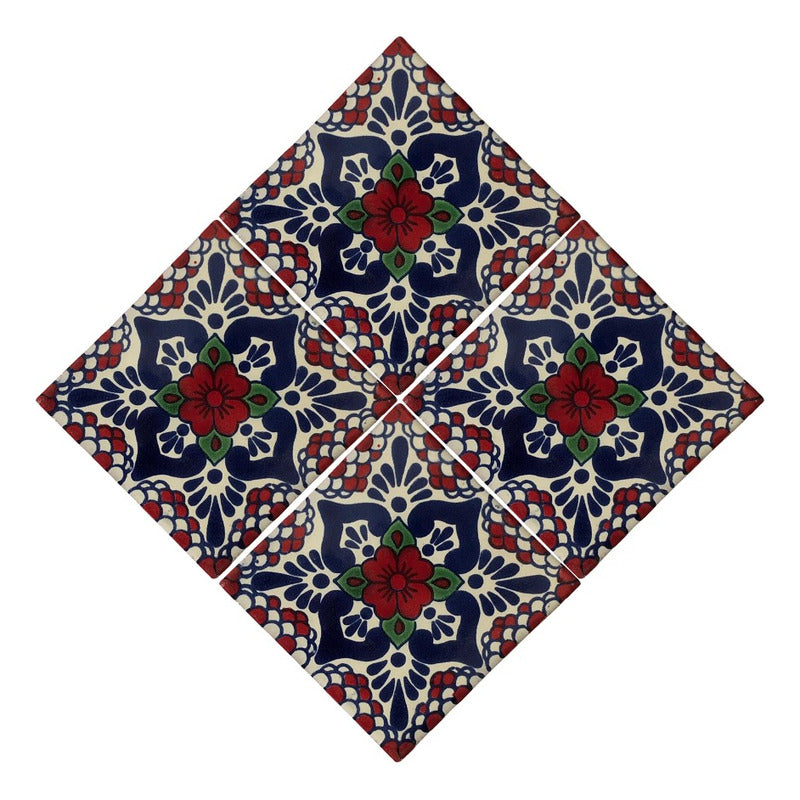 Azulejo 10.5cm Artesanal Talavera Liso 90pz #acln-22