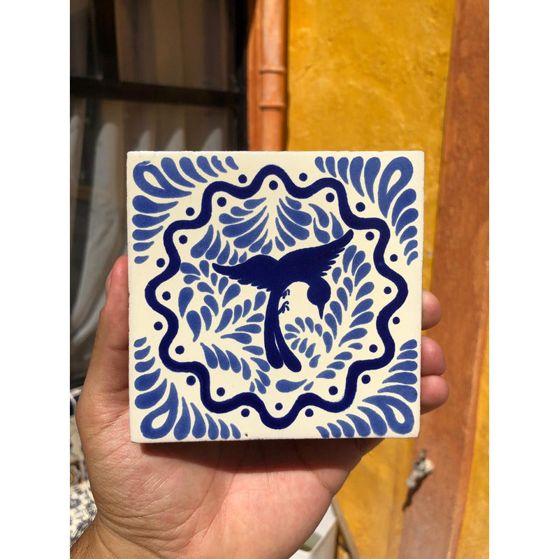 Azulejo 10.5cm Artesanal Tipo Talavera Liso 90pz #acls Acls-126