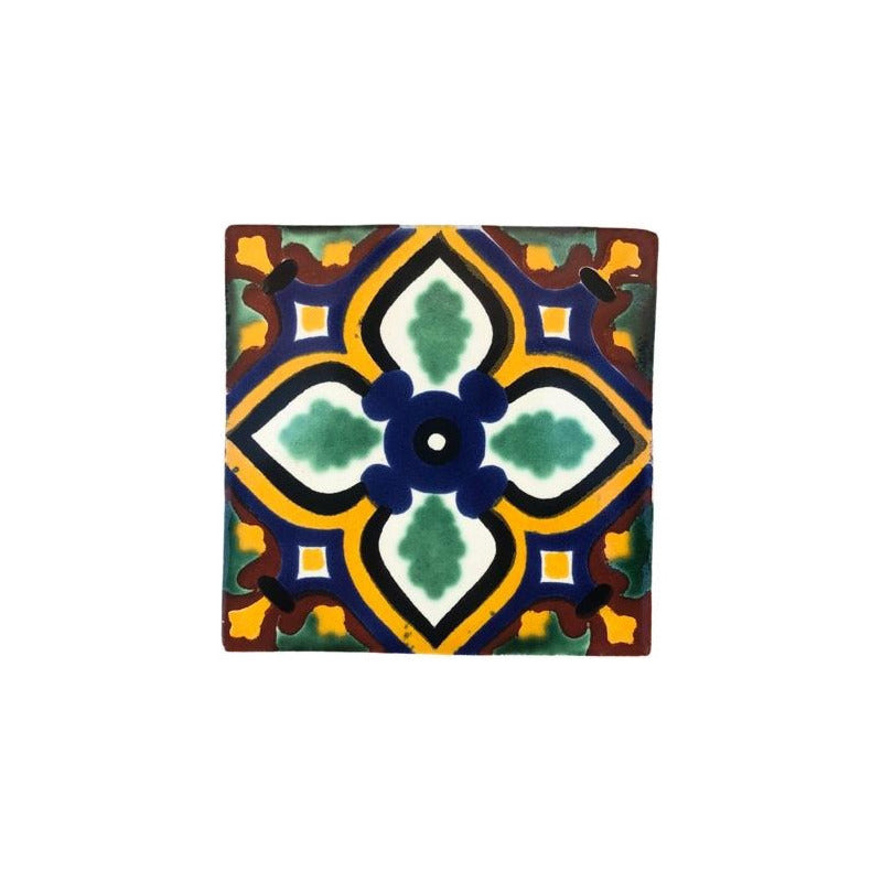 Azulejo 10.5cm Artesanal Tipo Talavera Liso 90pz #acln Acln-46
