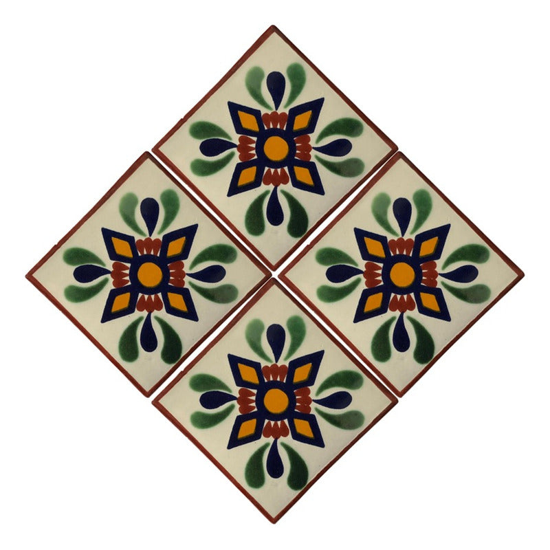 Azulejo Artesanal Tipo Talavera Liso 90pz #acln-20