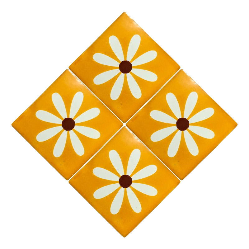 Azulejo 10.5cm Artesanal Tipo Talavera Liso 90pz #acls Acls-101