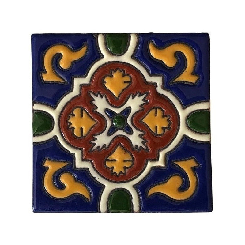 Azulejo Artesanal Tipo Talavera Relieve 90pz #acrs-34
