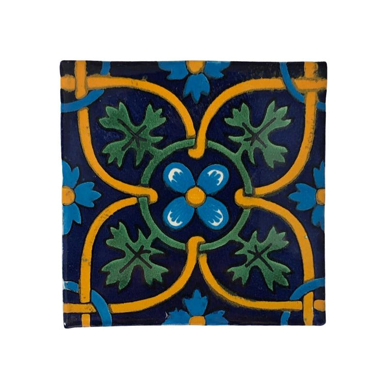 Azulejo 10.5cm Artesanal Tipo Talavera Liso 90pz #acln-39