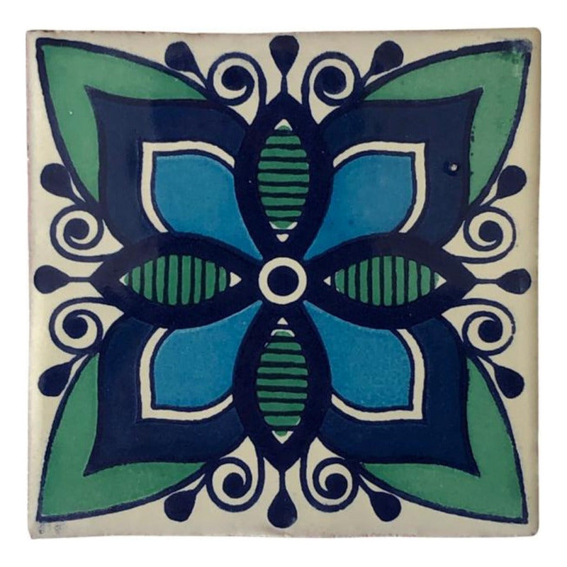 Azulejo 10.5cm Artesanal Talavera Liso 90pz #acln-31