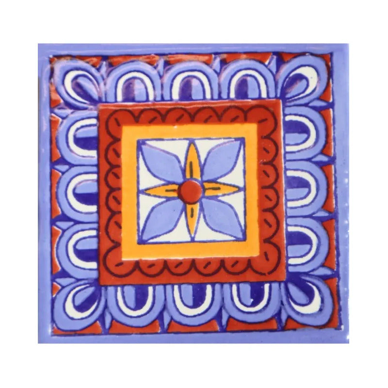 Azulejo Cerámico Artesanal 1m2  Alhambra 04 Blanco