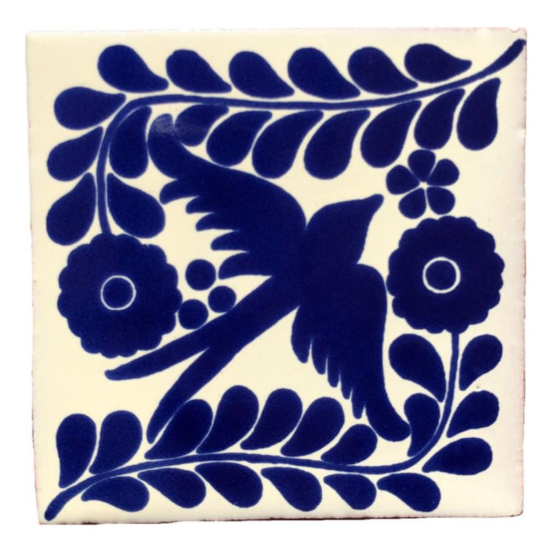 Azulejo 10.5cm Artesanal Tipo Talavera Liso 90pz #acls Acls-124