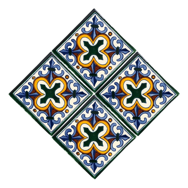 Azulejo Artesanal Tipo Talavera Liso 90pz #acln-43