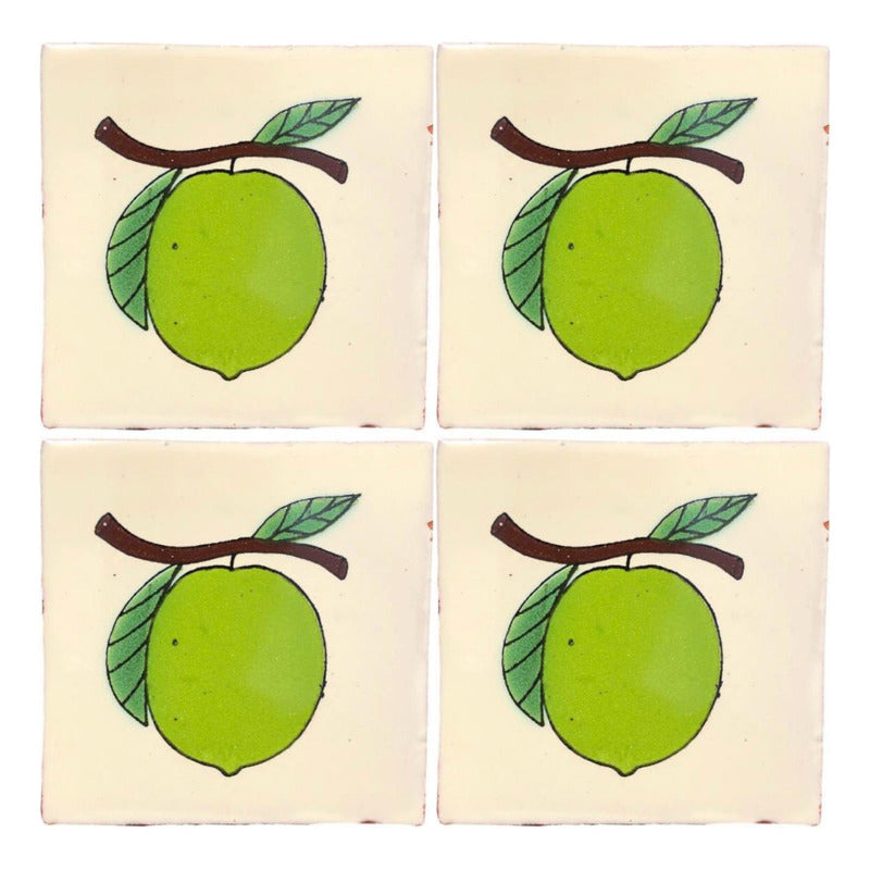 Azulejo 10.5cm Artesanal Tipo Talavera Liso 90pz #acln-04