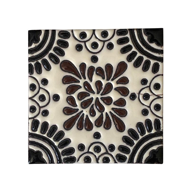 Azulejo 11cm Artesanal Tipo Talavera Relieve 40pz #acrs Acrs-33