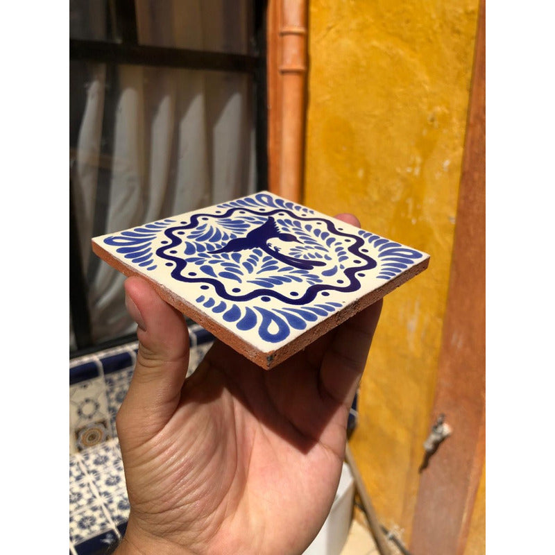 Azulejo 10.5cm Artesanal Tipo Talavera Liso 90pz #acls-126