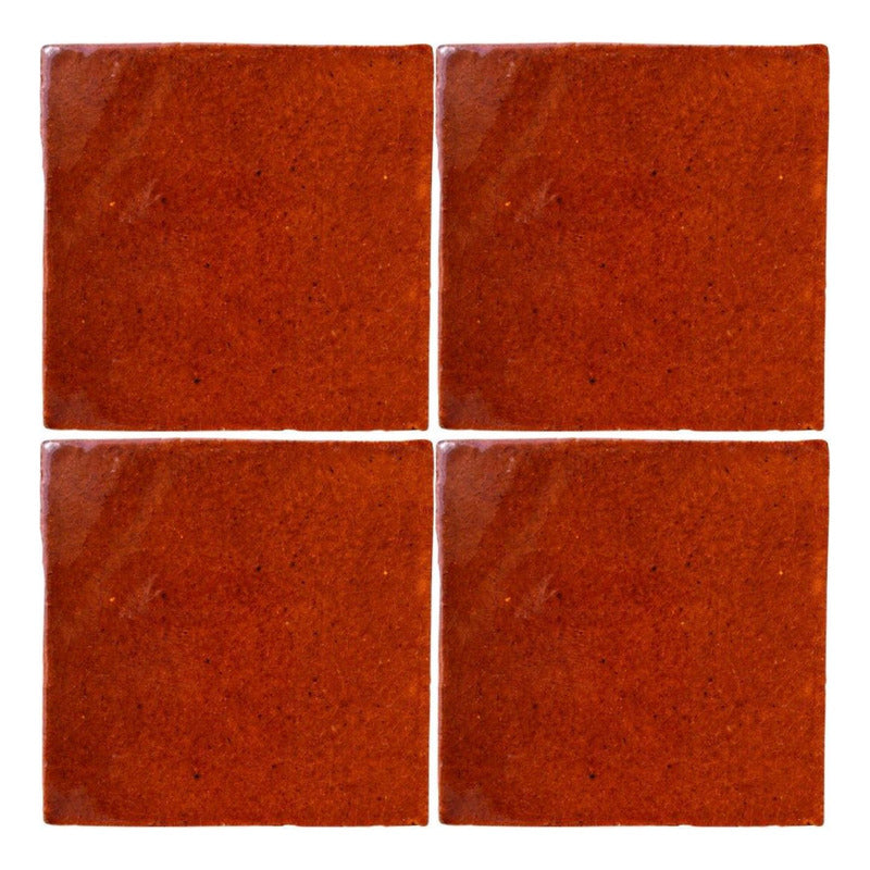 Azulejo 10.5cm Artesanal Talavera Liso 90pz Colores Caramelo