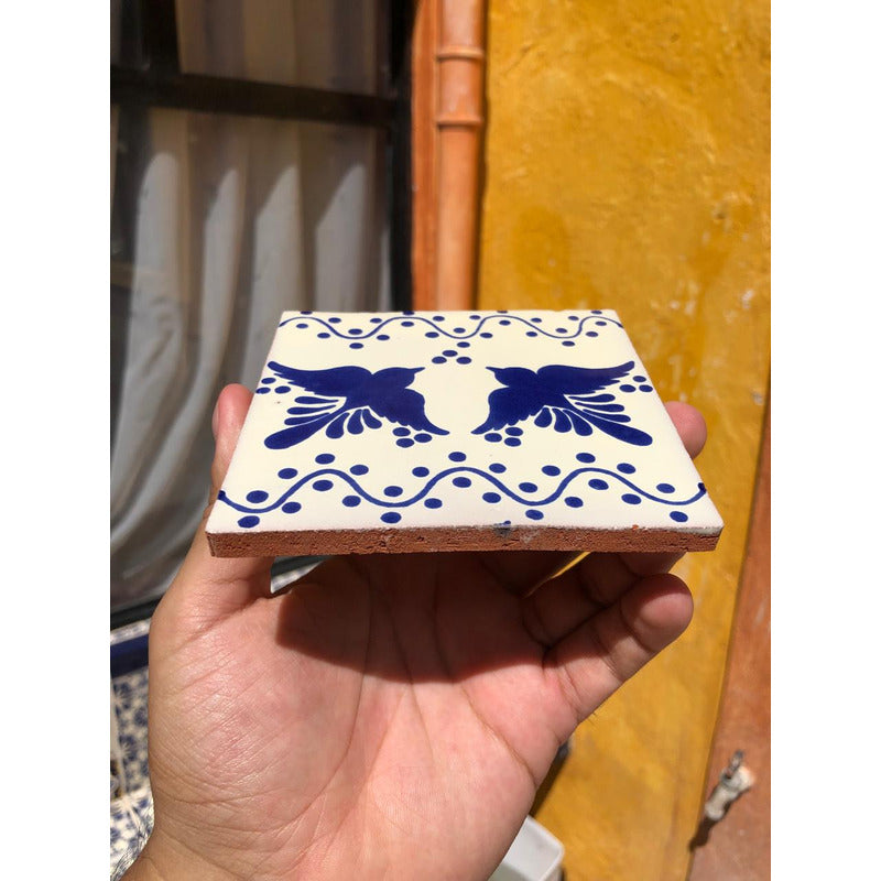 Azulejo 10.5cm Artesanal Talavera Liso 90pz #acls-130
