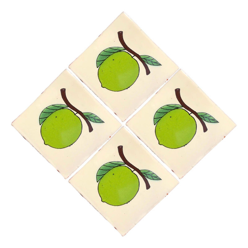 Azulejo 10.5cm Artesanal Tipo Talavera Liso 90pz #acln-04