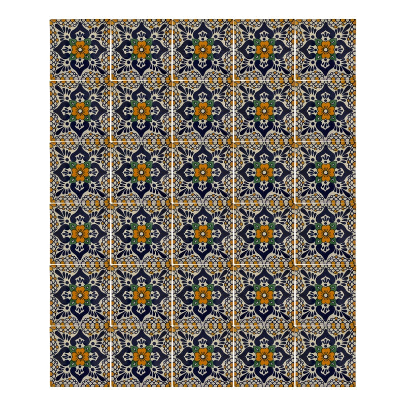 Azulejo 10.5cm Artesanal Talavera Liso 90pz #acln-37