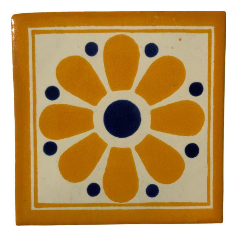 Azulejo 10.5cm Artesanal Tipo Talavera Liso 90pz #acls Acls-82