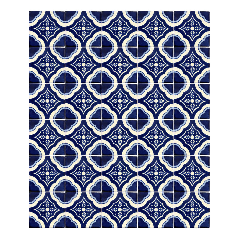 Azulejo 10.5cm Artesanal Talavera Liso 90pz #acls-88
