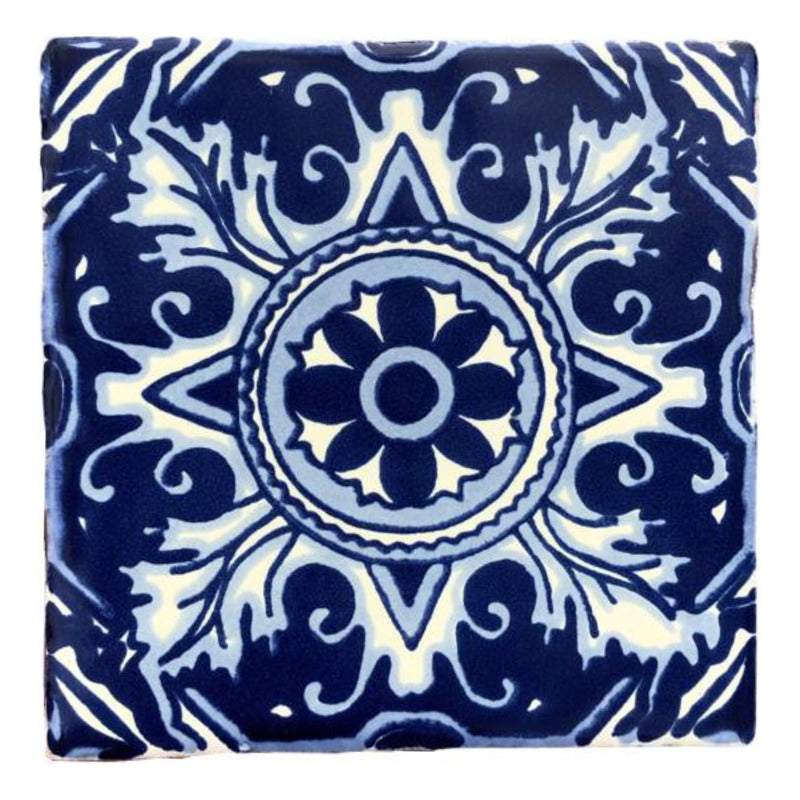 Azulejo 10.5cm Artesanal Tipo Talavera Liso 90pz #acls Acls-84