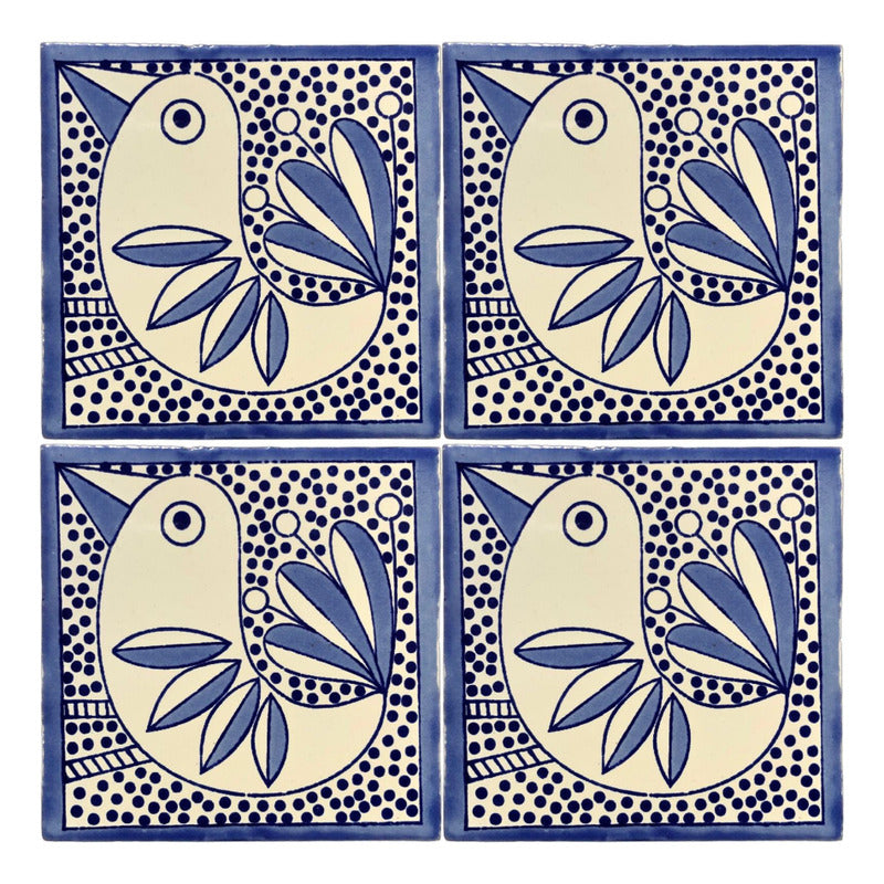 Azulejo 10.5cm Artesanal Tipo Talavera Liso 90pz #acls Acls-134
