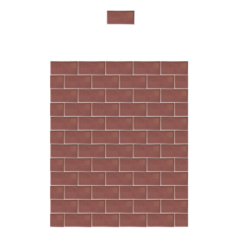 Azulejo 5cmx10cm Artesanal Talavera Liso 200pz Nacar Claro