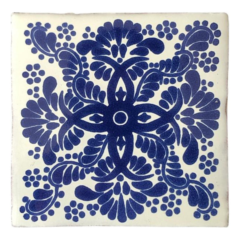 Azulejo 10.5cm Artesanal Tipo Talavera Liso 90pz #acls Acls-51