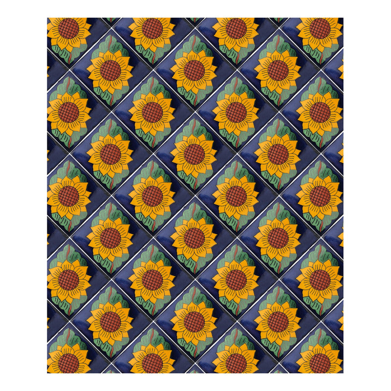 Azulejo 10.5cm Artesanal Tipo Talavera Liso 90pz #acln-15