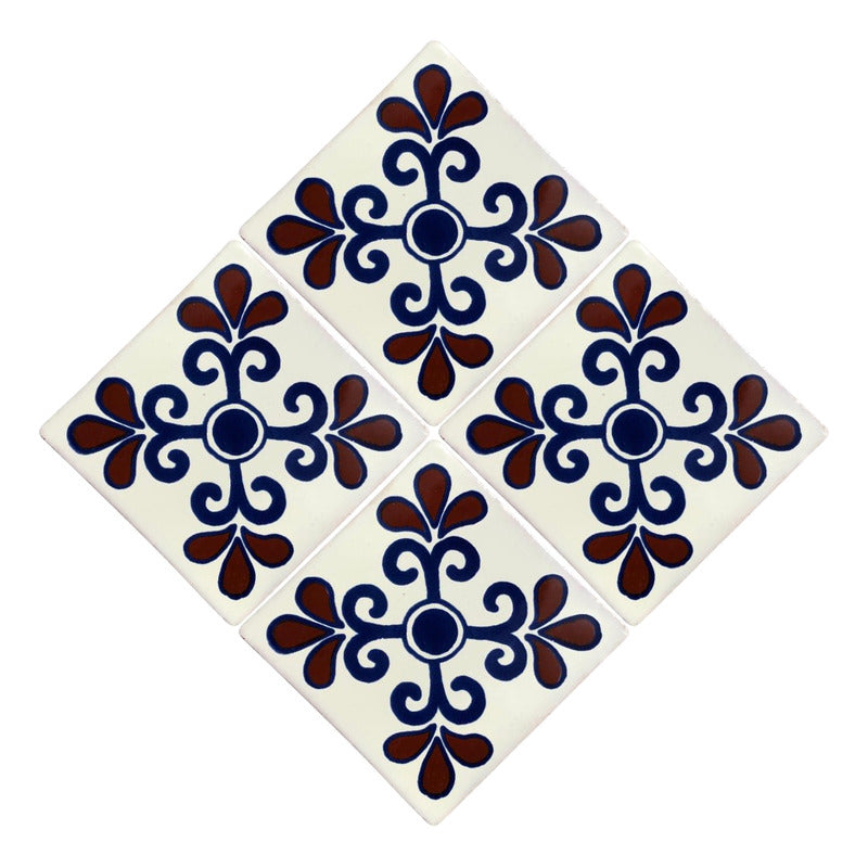 Azulejo 10.5cm Artesanal Tipo Talavera Liso 90pz #acls-99
