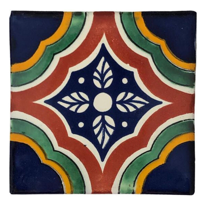 Azulejo 10.5cm Artesanal Talavera Liso 90pz #acln-40