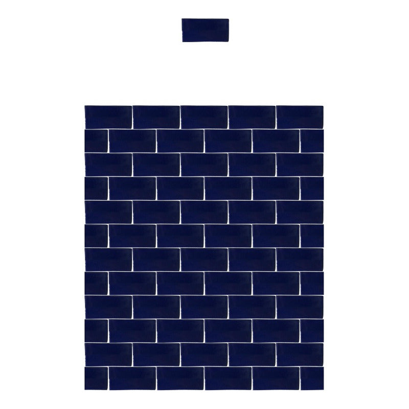 Azulejo 5cmx10cm Artesanal Talavera Liso 200pz Azul Cobalto