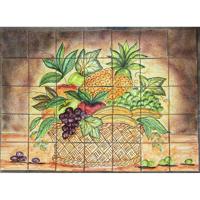 Mural 35pz Azulejo Artesanal Tipo Talavera Liso #m035-97 M035-97