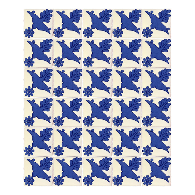 Azulejo 10.5cm Artesanal Talavera Liso 90pz #acls-138