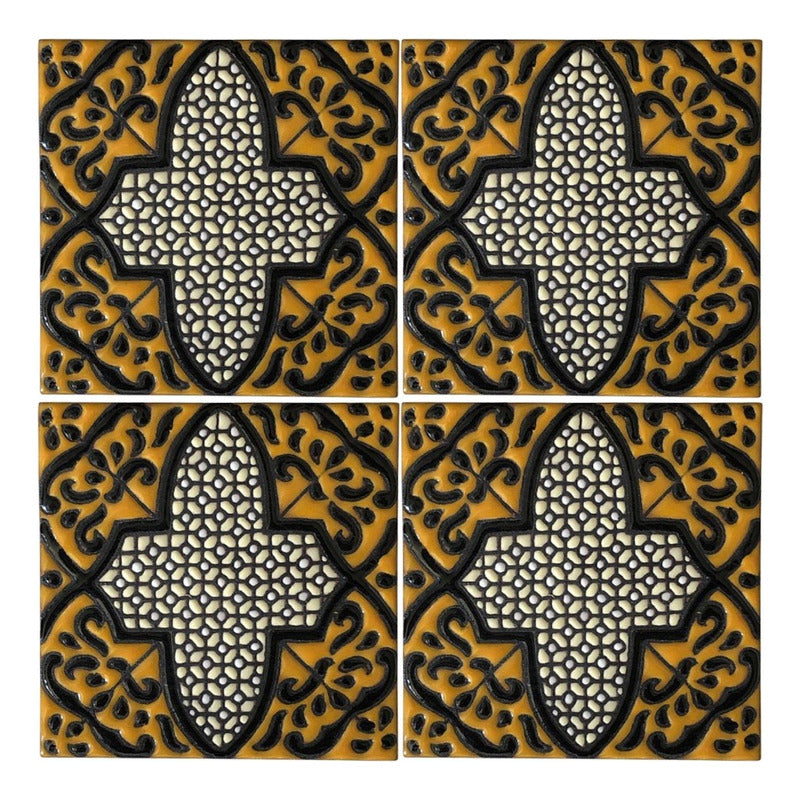 Azulejo 11cm Artesanal Talavera Relieve 90pz #acrs-35