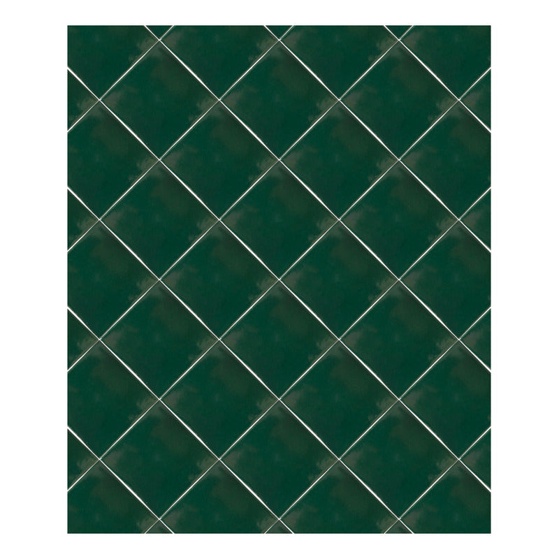 Azulejo 10.5cm Artesanal Tipo Talavera Liso 90pz Vde Brillan