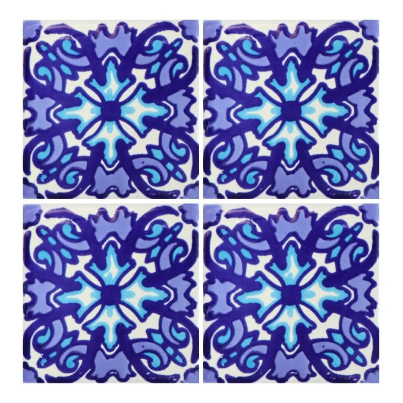 Azulejo Cerámico Artesanal 1m2  Alhambra 13 Blanco