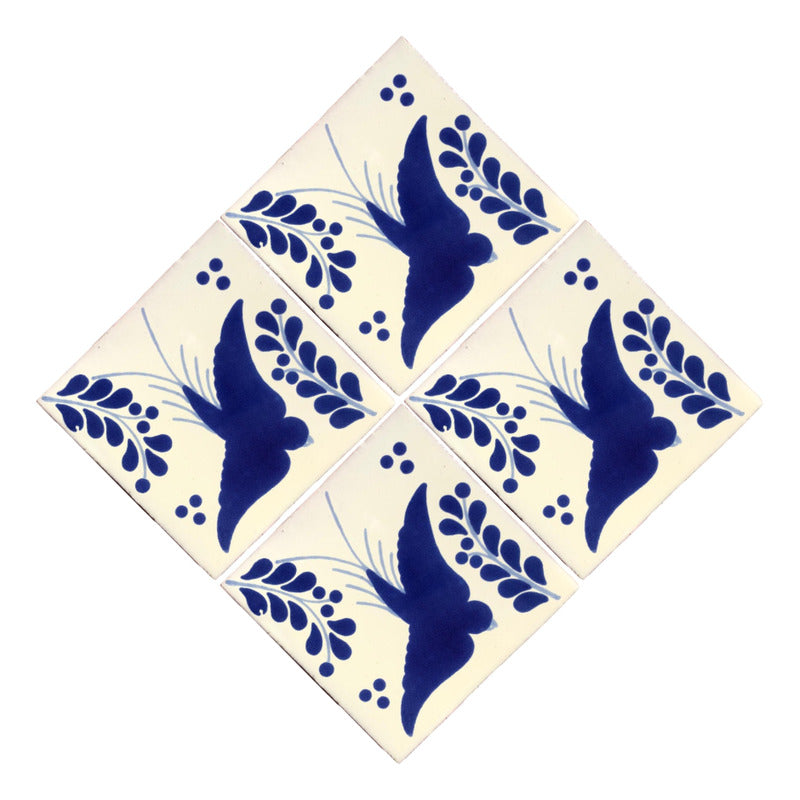Azulejo 10.5cm Artesanal Tipo Talavera Liso 90pz #acls Acls-130