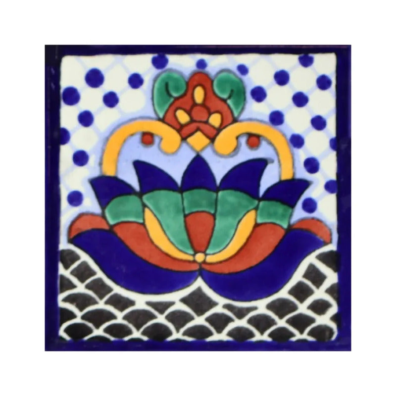 Azulejo Cerámico Artesanal 1m2  Alhambra 11 Blanco