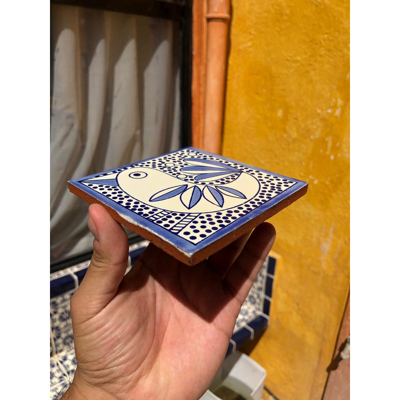Azulejo 10.5cm Artesanal Talavera Liso 90pz #acls-134