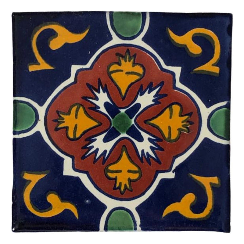 Azulejo 10.5cm Artesanal Talavera Liso 90pz #acln-38