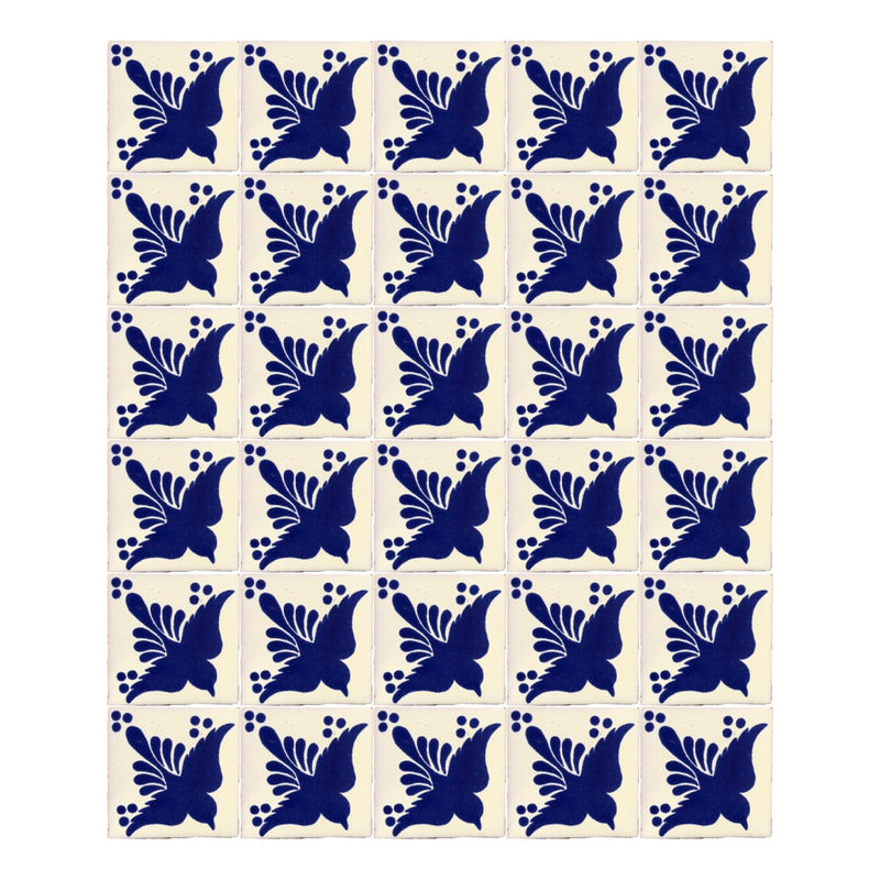 Azulejo 10.5cm Artesanal Tipo Talavera Liso 90pz #acls-137